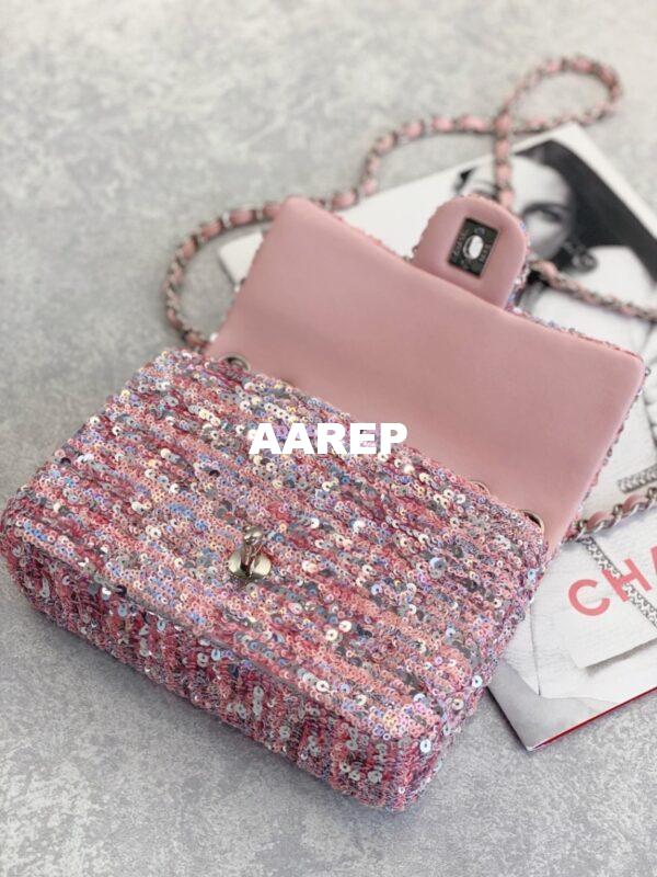 Replica Chanel Small Flap Bag Sequins AS3820 Pink 10
