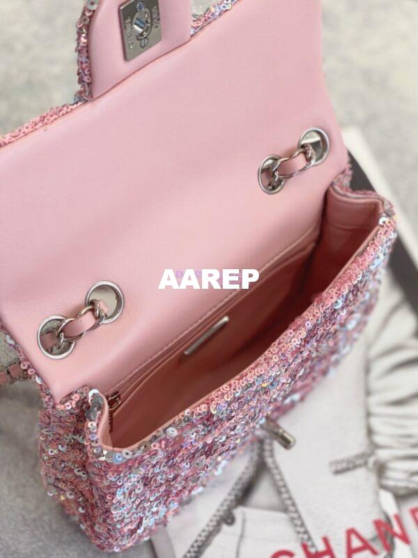 Replica Chanel Small Flap Bag Sequins AS3820 Pink 11