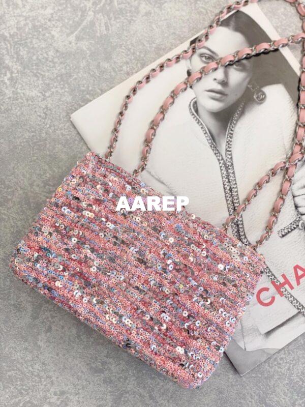 Replica Chanel Small Flap Bag Sequins AS3820 Pink 15