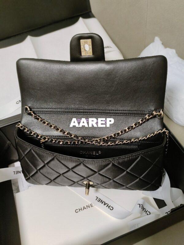Replica Chanel 23P Velvet & Lambskin Clutch with Chain AS3791 Black (Limited Edition) 8