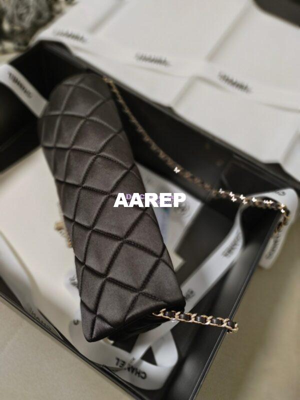 Replica Chanel 23P Velvet & Lambskin Clutch with Chain AS3791 Black (Limited Edition) 9
