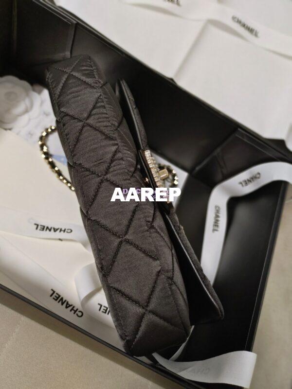 Replica Chanel 23P Velvet & Lambskin Clutch with Chain AS3791 Black (Limited Edition) 10