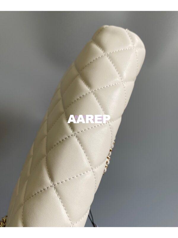 Replica Chanel 23P Lambskin Clutch with Chain AS3791 white (Limited Edition) 5