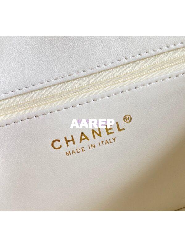 Replica Chanel 23P Lambskin Clutch with Chain AS3791 white (Limited Edition) 7