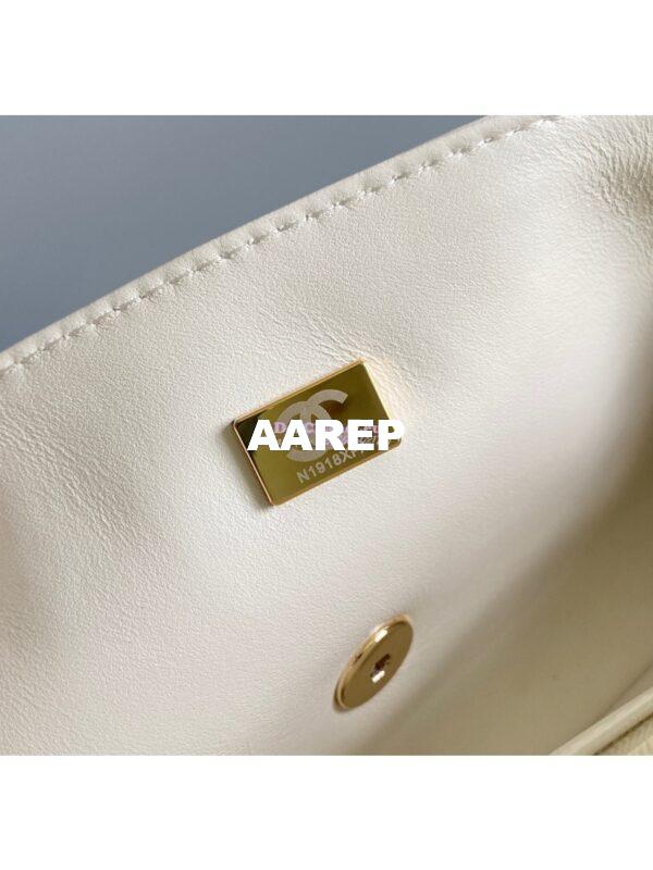 Replica Chanel 23P Lambskin Clutch with Chain AS3791 white (Limited Edition) 8