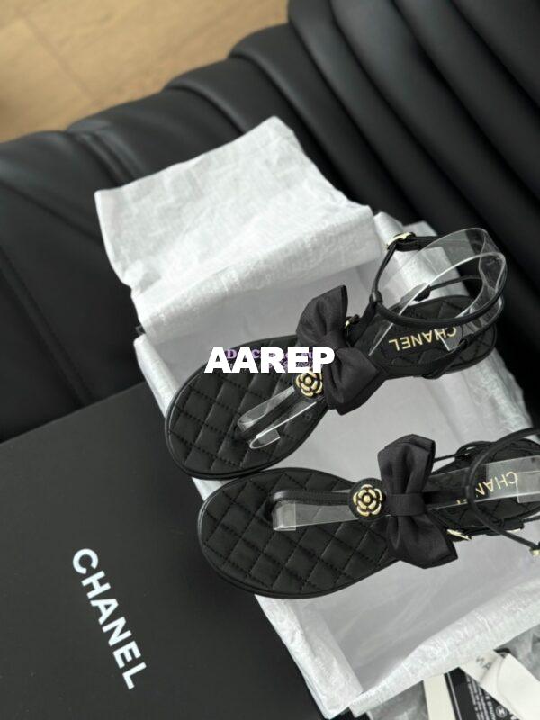 Replica Chanel 24C Quilted Lambskin & Grossgrain Sandals G45535 4