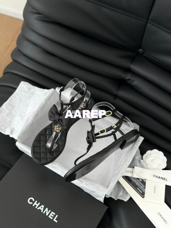 Replica Chanel 24C Quilted Lambskin & Grossgrain Sandals G45535 6