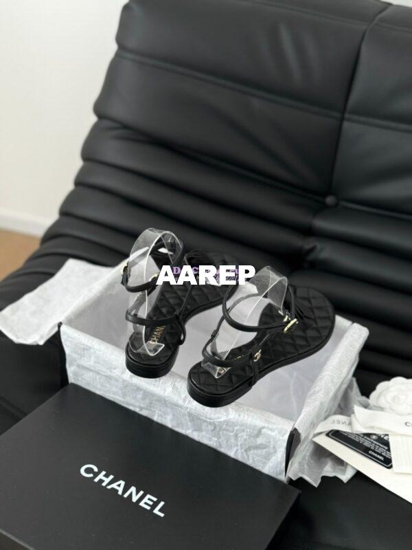Replica Chanel 24C Quilted Lambskin & Grossgrain Sandals G45535 7