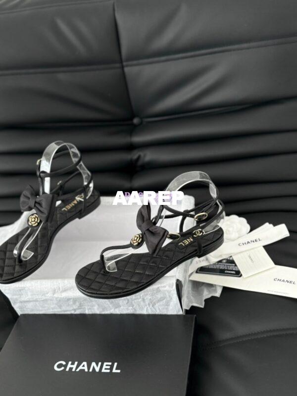 Replica Chanel 24C Quilted Lambskin & Grossgrain Sandals G45535 8