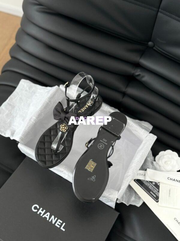 Replica Chanel 24C Quilted Lambskin & Grossgrain Sandals G45535 10