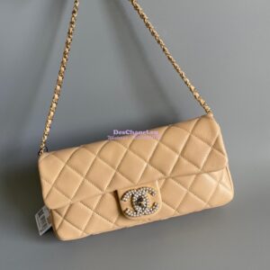 Replica Chanel 23P Lambskin Clutch with Chain AS3791 Beige (Limited Edition)