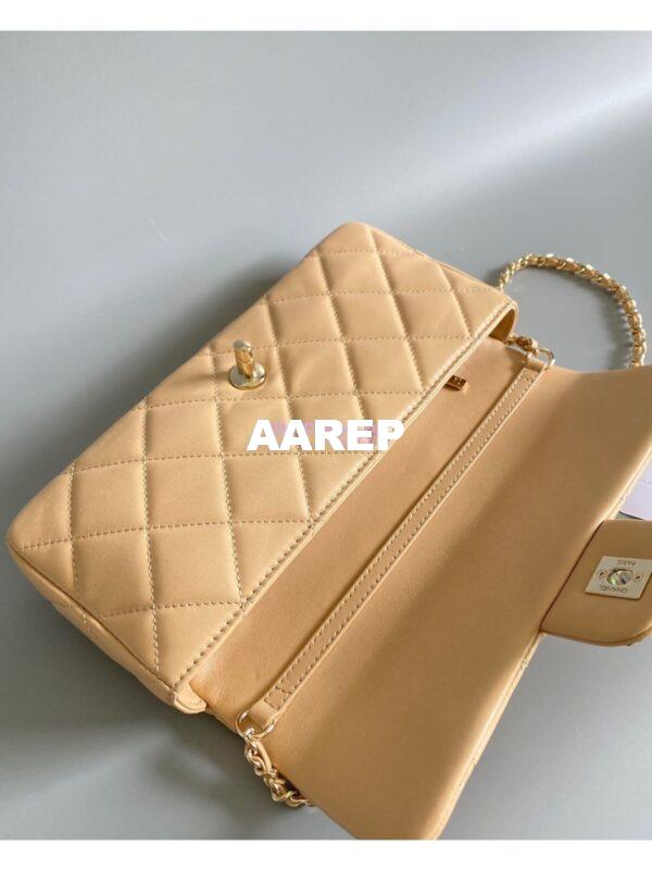 Replica Chanel 23P Lambskin Clutch with Chain AS3791 Beige (Limited Edition) 8