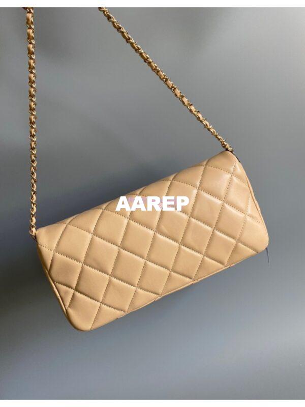 Replica Chanel 23P Lambskin Clutch with Chain AS3791 Beige (Limited Edition) 13