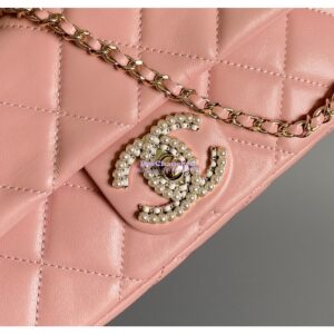 Replica Chanel 23P Lambskin Clutch with Chain AS3791 light pink (Limited Edition) 2