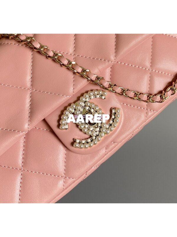 Replica Chanel 23P Lambskin Clutch with Chain AS3791 light pink (Limited Edition) 2