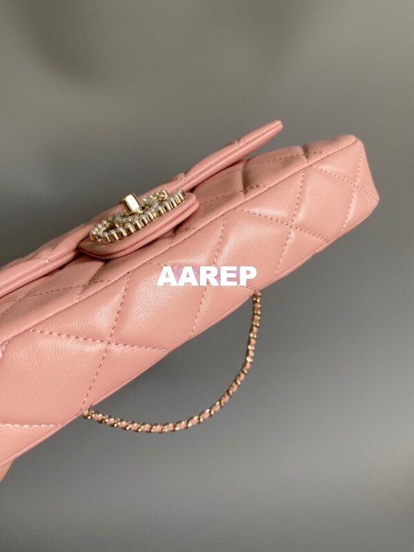 Replica Chanel 23P Lambskin Clutch with Chain AS3791 light pink (Limited Edition) 3