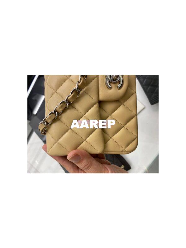 Replica Chanel Quilted Mini Classic Flap 20cm in Beige Lambskin Bag 5
