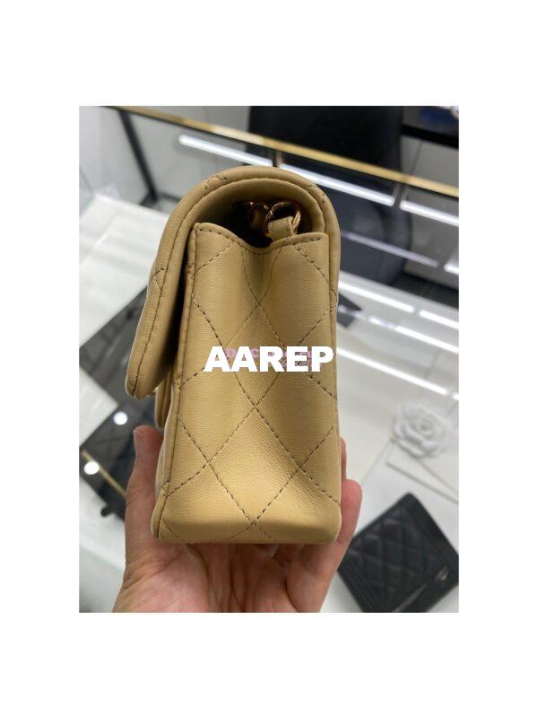Replica Chanel Quilted Mini Classic Flap 20cm in Beige Lambskin Bag 16