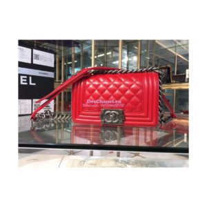 Replica Chanel Le boy Lambskin 20cm Red Bag