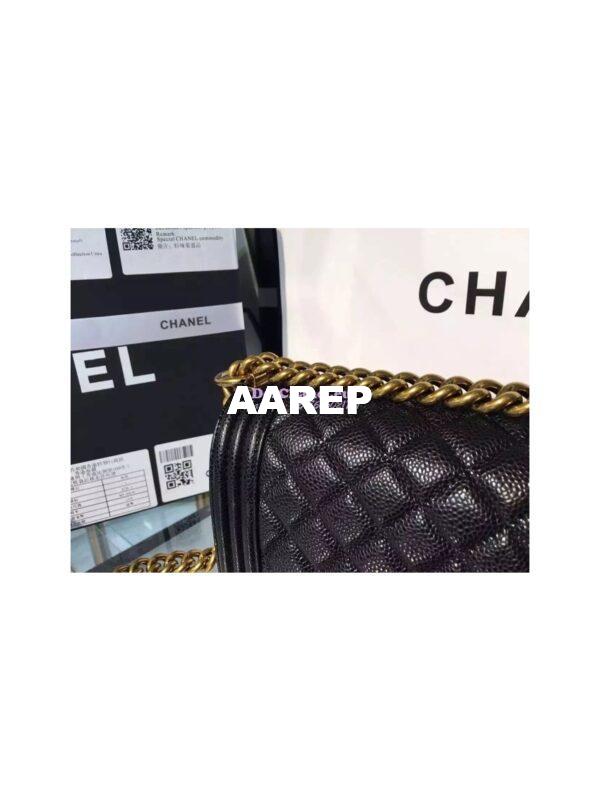 Replica Chanel Le boy Caviar 20cm Black Bag 7