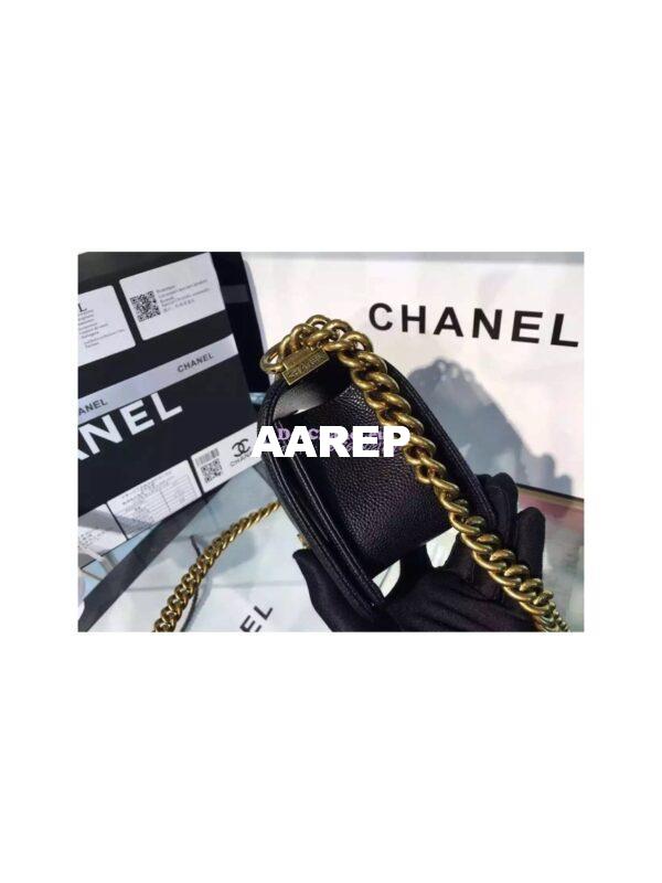 Replica Chanel Le boy Caviar 20cm Black Bag 8