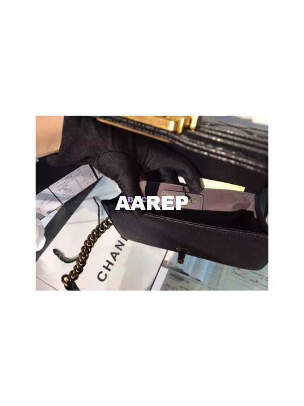 Replica Chanel Le boy Caviar 20cm Black Bag 9