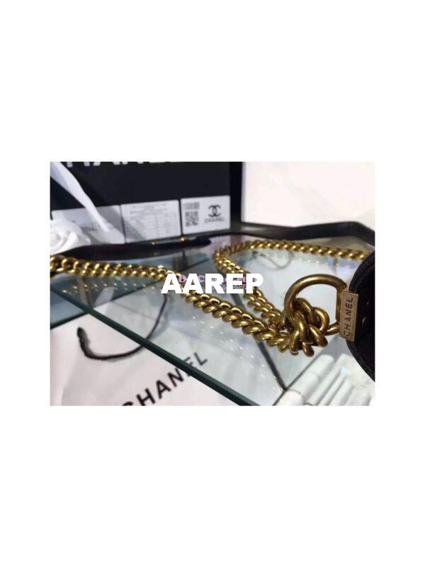 Replica Chanel Le boy Caviar 20cm Black Bag 11