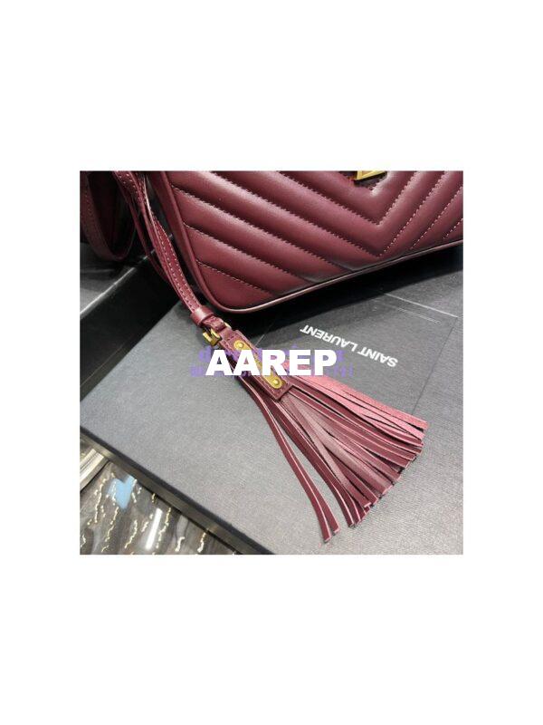 Replica YSL Saint Laurent Lou Camera Bag In Supple Quilted Leather 520534 Wine 5