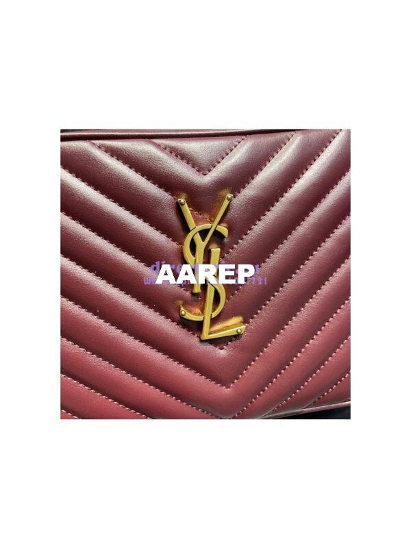 Replica YSL Saint Laurent Lou Camera Bag In Supple Quilted Leather 520534 Wine 6