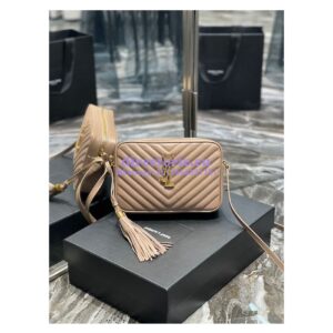 Replica YSL Saint Laurent Lou Camera Bag In Supple Quilted Leather 520534 Dark Beige