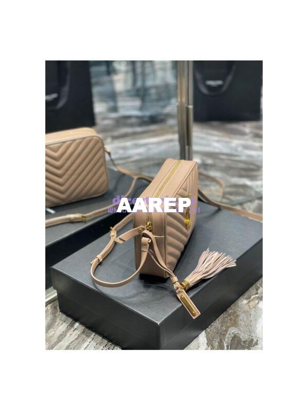 Replica YSL Saint Laurent Lou Camera Bag In Supple Quilted Leather 520534 Dark Beige 4