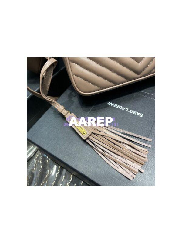 Replica YSL Saint Laurent Lou Camera Bag In Supple Quilted Leather 520534 Dark Beige 5