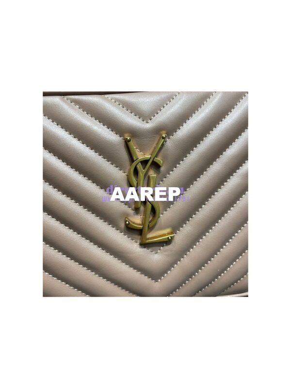 Replica YSL Saint Laurent Lou Camera Bag In Supple Quilted Leather 520534 Dark Beige 6