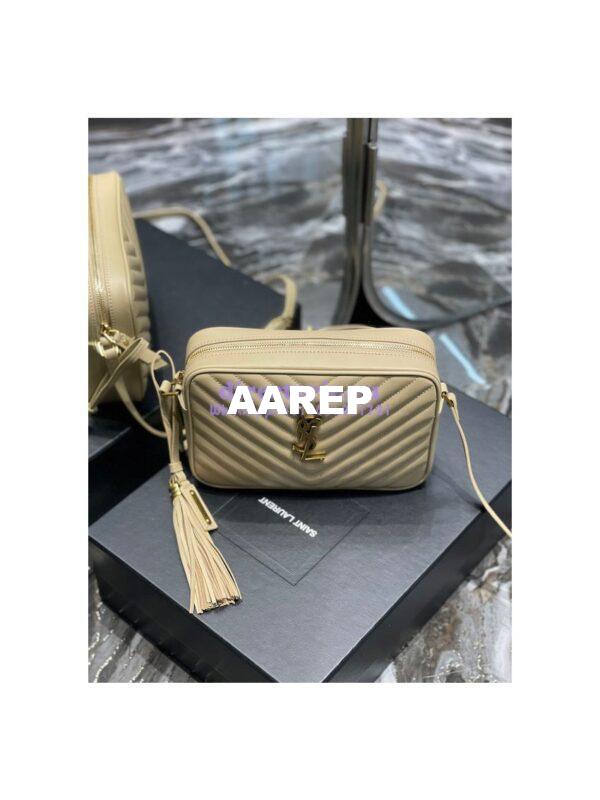 Replica YSL Saint Laurent Lou Camera Bag In Supple Quilted Leather 520534 Beige 6