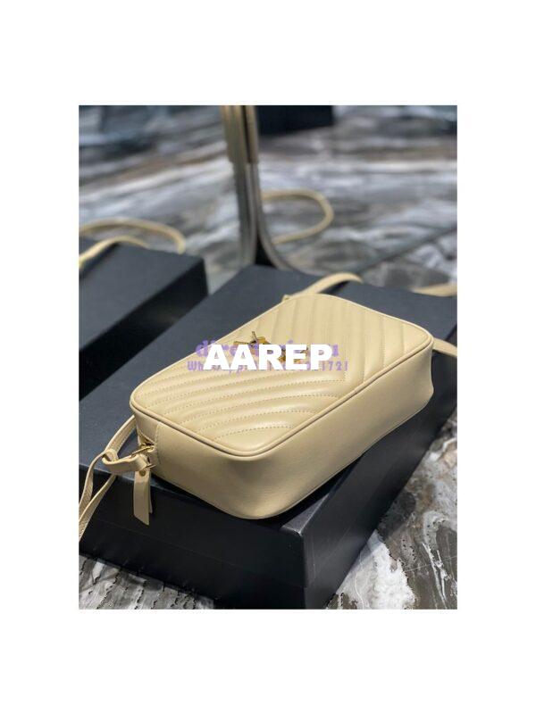Replica YSL Saint Laurent Lou Camera Bag In Supple Quilted Leather 520534 Beige 10