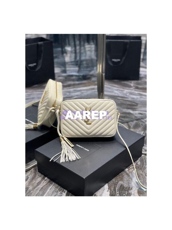 Replica YSL Saint Laurent Lou Camera Bag In Supple Quilted Leather 520534 Blanc 3