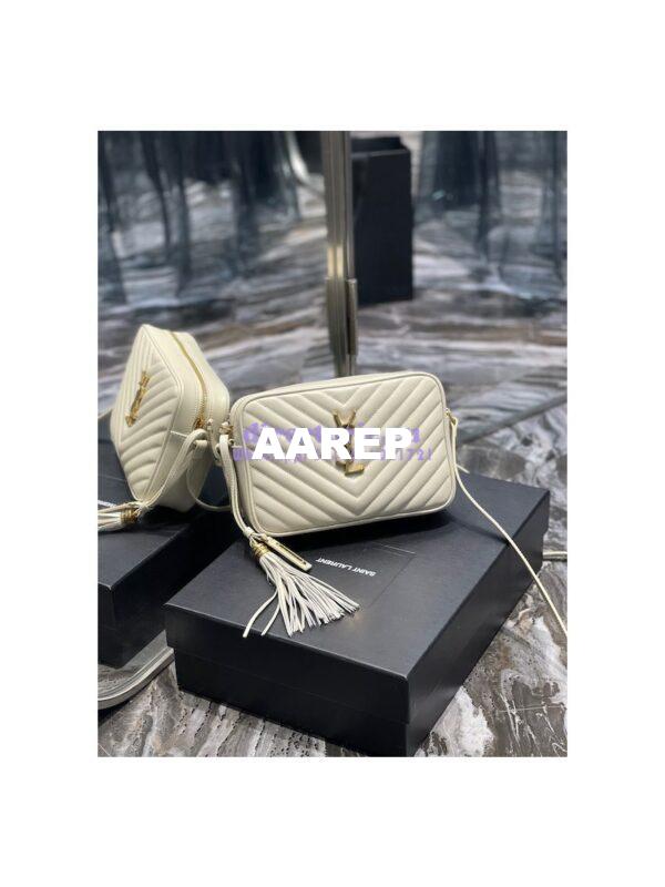 Replica YSL Saint Laurent Lou Camera Bag In Supple Quilted Leather 520534 Blanc 4
