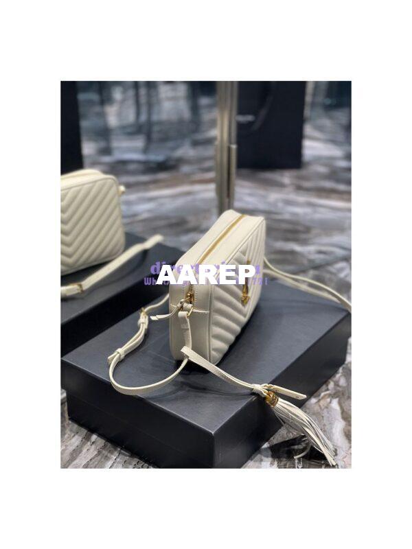 Replica YSL Saint Laurent Lou Camera Bag In Supple Quilted Leather 520534 Blanc 5