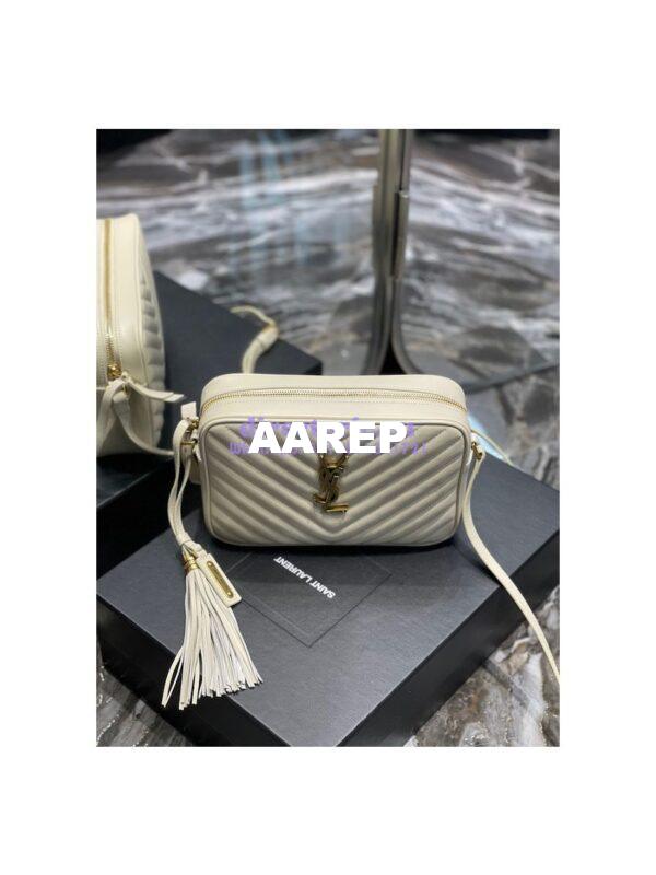 Replica YSL Saint Laurent Lou Camera Bag In Supple Quilted Leather 520534 Blanc 6