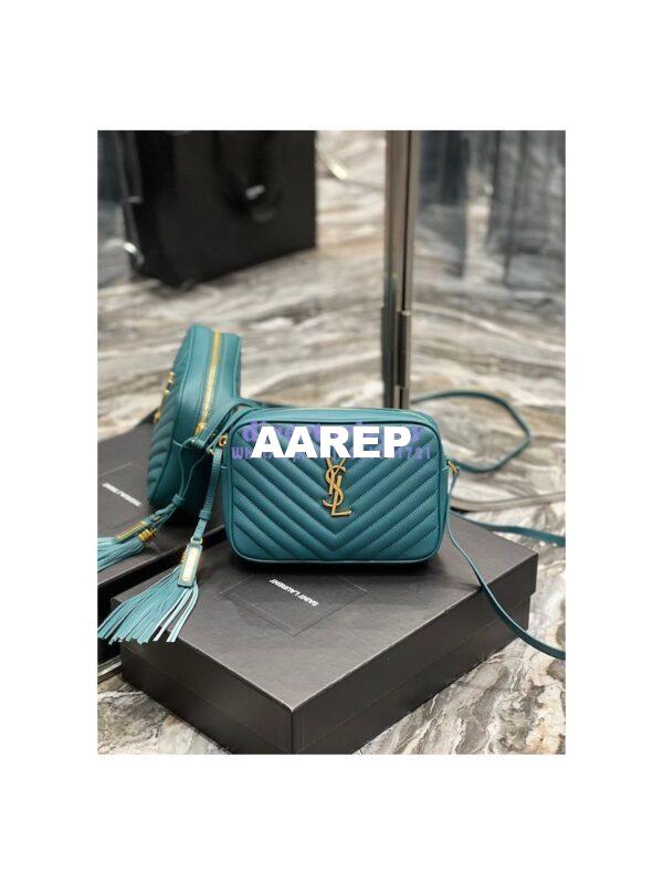 Replica YSL Saint Laurent Lou Camera Bag In Supple Quilted Leather 520534 Sea Turquoise