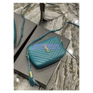 Replica YSL Saint Laurent Lou Camera Bag In Supple Quilted Leather 520534 Sea Turquoise 2