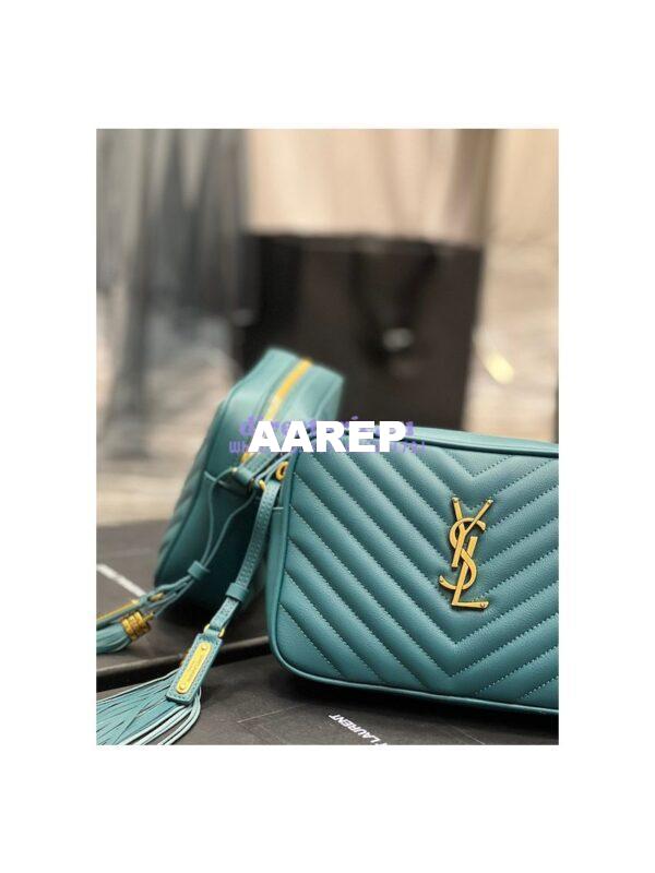 Replica YSL Saint Laurent Lou Camera Bag In Supple Quilted Leather 520534 Sea Turquoise 3