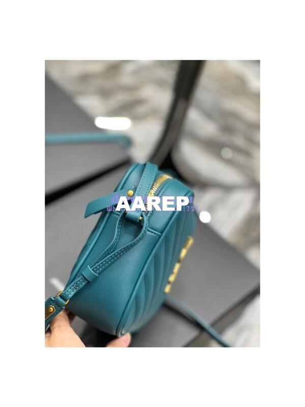 Replica YSL Saint Laurent Lou Camera Bag In Supple Quilted Leather 520534 Sea Turquoise 6