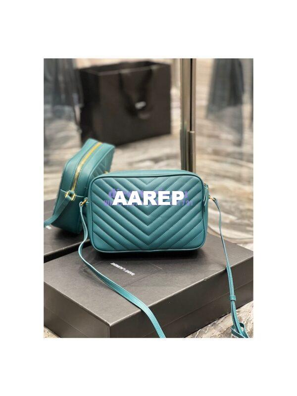 Replica YSL Saint Laurent Lou Camera Bag In Supple Quilted Leather 520534 Sea Turquoise 7