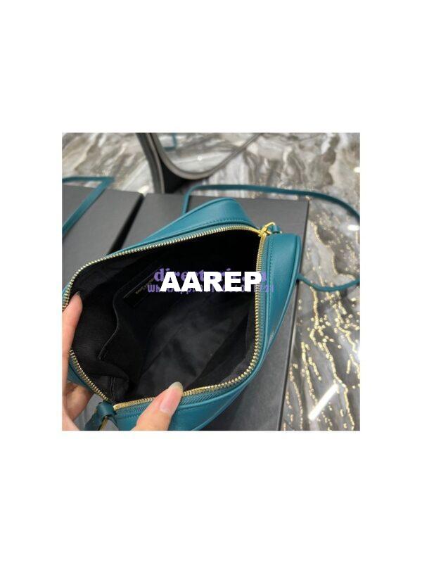 Replica YSL Saint Laurent Lou Camera Bag In Supple Quilted Leather 520534 Sea Turquoise 9