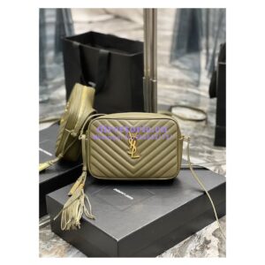 Replica YSL Saint Laurent Lou Camera Bag In Supple Quilted Leather 520534 Khaki