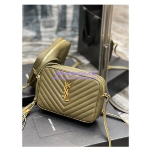 Replica YSL Saint Laurent Lou Camera Bag In Supple Quilted Leather 520534 Khaki 2