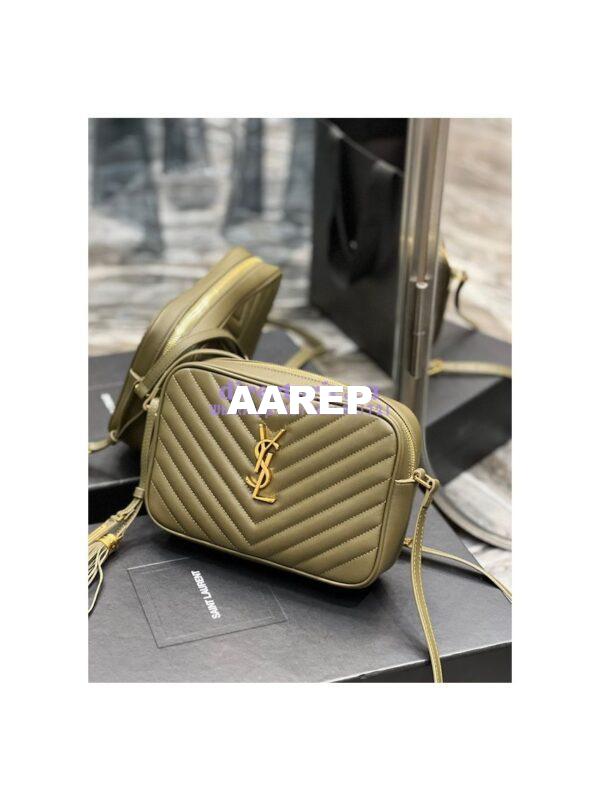 Replica YSL Saint Laurent Lou Camera Bag In Supple Quilted Leather 520534 Khaki 4