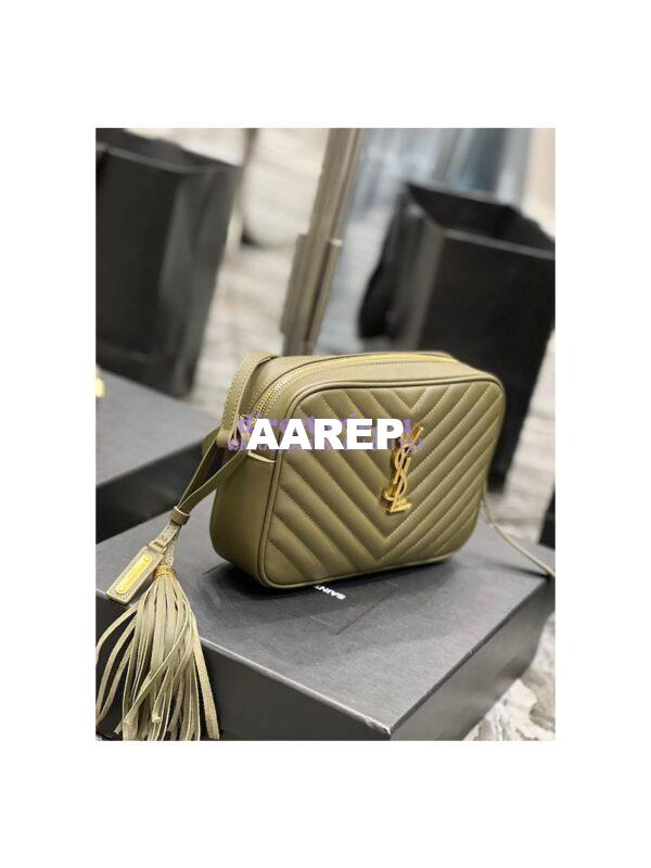 Replica YSL Saint Laurent Lou Camera Bag In Supple Quilted Leather 520534 Khaki 6