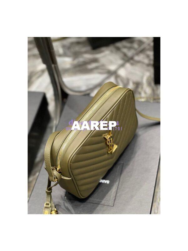 Replica YSL Saint Laurent Lou Camera Bag In Supple Quilted Leather 520534 Khaki 9